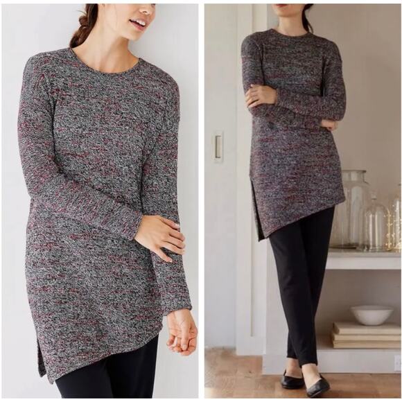 J Jill Pure Jill Tunic Sweater Lrg Cashmere Wool Lagenlook Minimalist Assymetric - Picture 1 of 12